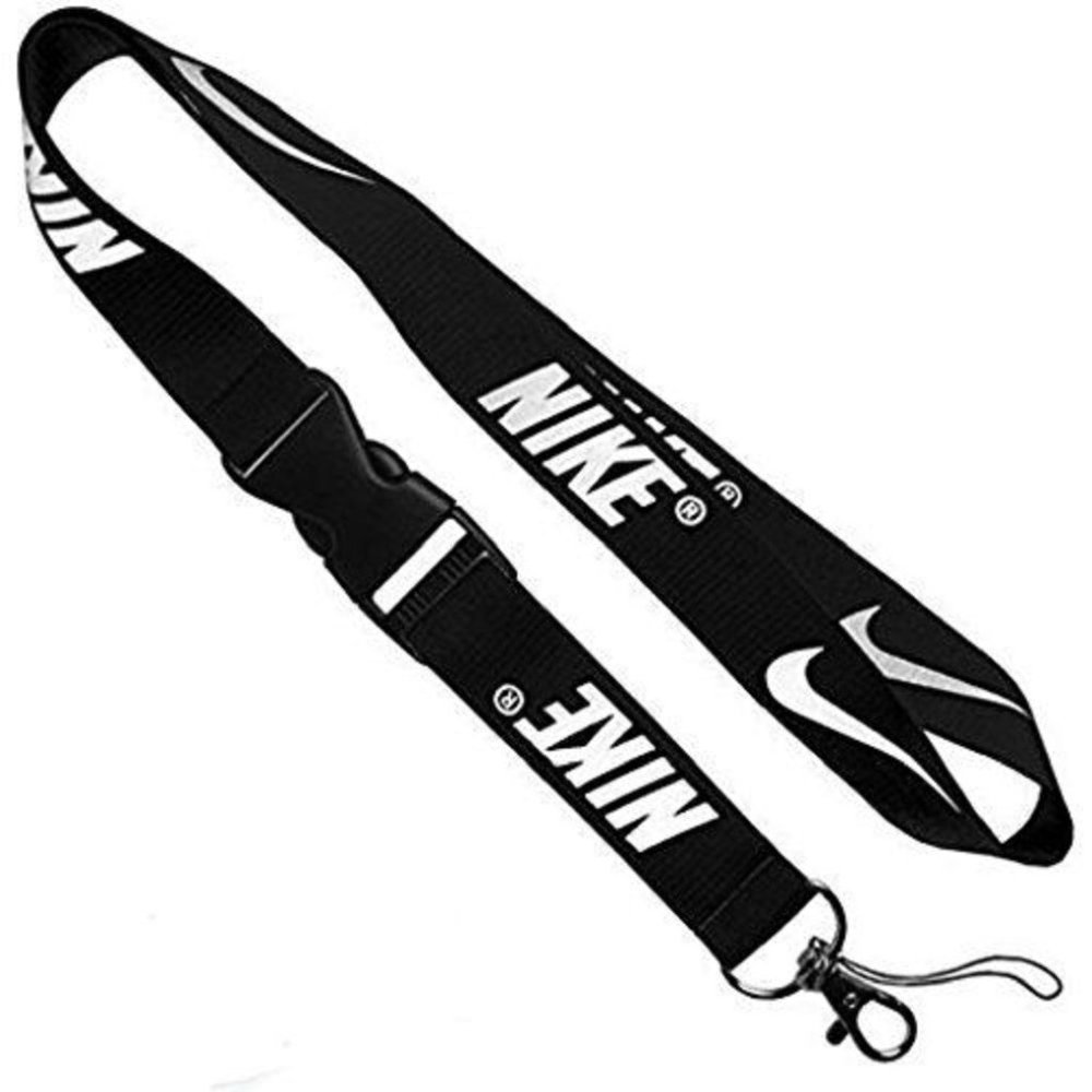 Black Nike Lanyard Keychain ID Badge Holder Quick release Buckle